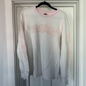 Vintage Harley-Davidson Pink and White Crew Neck Shirt